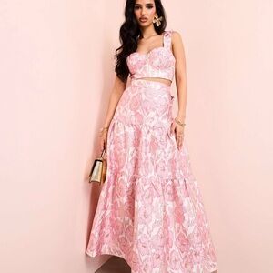 ASOS pink brocade matching set